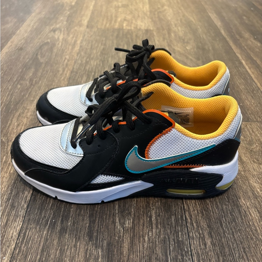 Nike Black and White Sneakers with Yellow and Teal Highlights